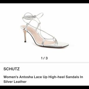 🪩NEW🪩 SCHUTZ ANTOSHA SANDALS - silver; sexy, lace-up sandals